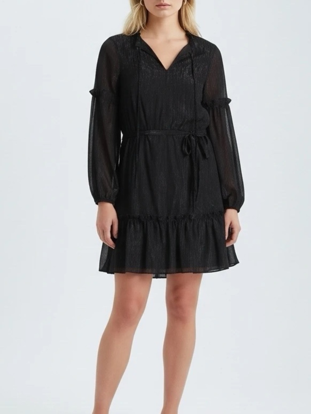 Laundry Black Sparkly Long Sleeve Dress
